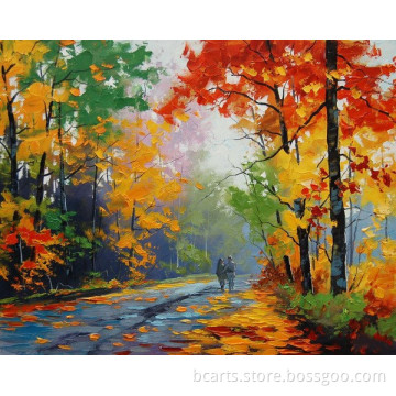 BC16-0122 Framed canvas lover walk on grove painting with fast delivery
